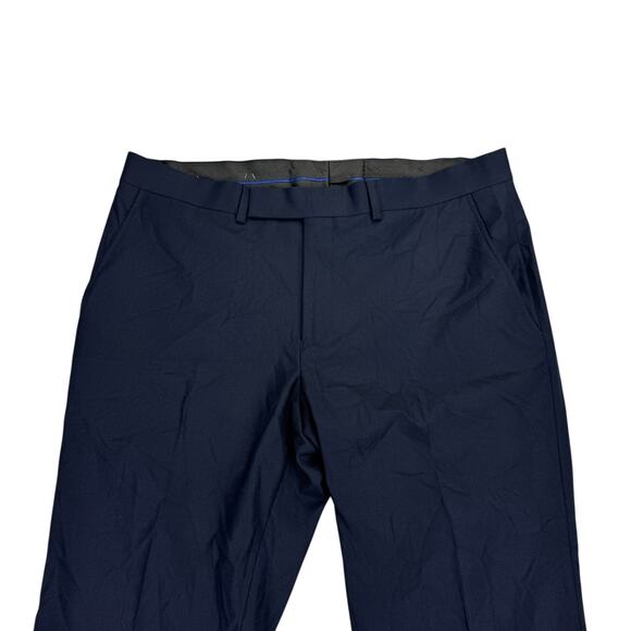 Kenneth Cole Mens Techni-Cole Ready Flex Slim Fit Suit Pants Navy 35x32 - Picture 3 of 4